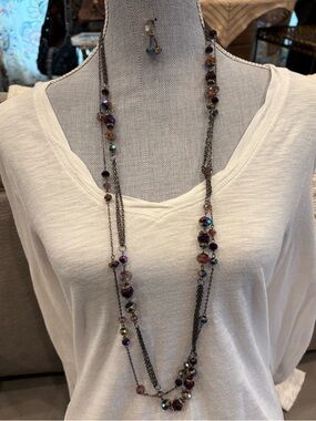 Multi-Color Long Beaded Layered Necklace - Women Jewelry
